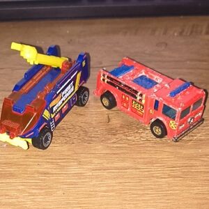 Hot Wheels Fire Rescue Lot - Vintage 1976 Fire-Eater & 2018 Runway Res-Q